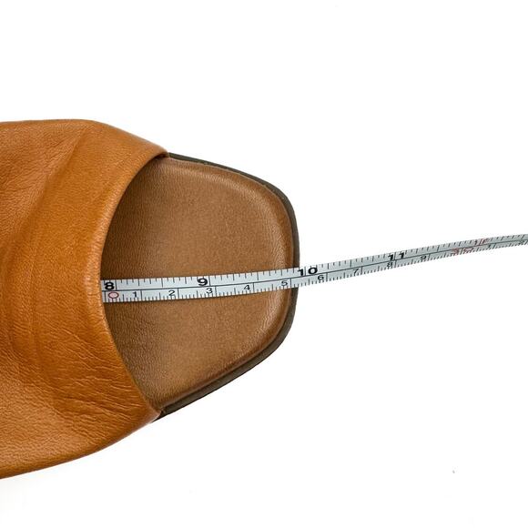 Aldo Tan Leather Open Toe Block High Heel Slingback Sandals Sz 6.5 Comfort Soft - Picture 10 of 14